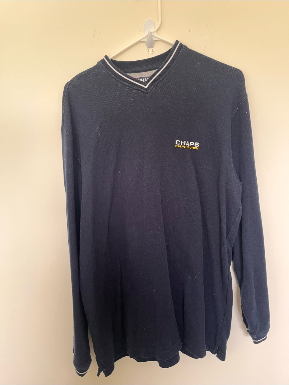 Ralph Lauren Chaps Navy Pullover with White Trim